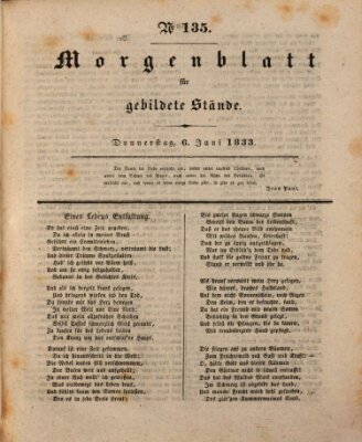 Morgenblatt für gebildete Stände Donnerstag 6. Juni 1833