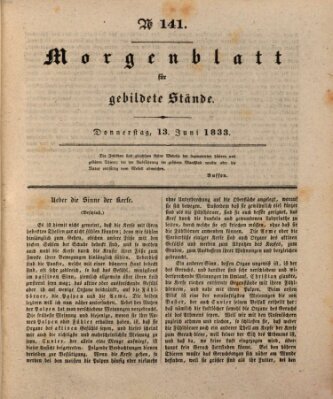 Morgenblatt für gebildete Stände Donnerstag 13. Juni 1833