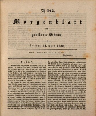 Morgenblatt für gebildete Stände Freitag 14. Juni 1833