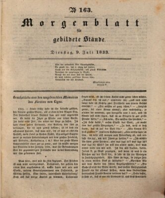 Morgenblatt für gebildete Stände Dienstag 9. Juli 1833