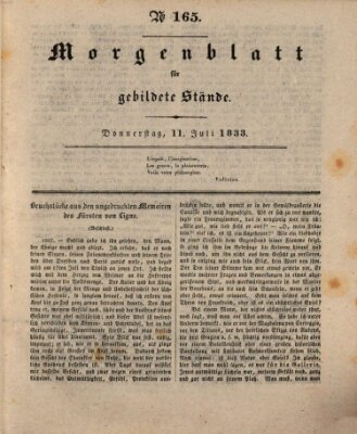 Morgenblatt für gebildete Stände Donnerstag 11. Juli 1833