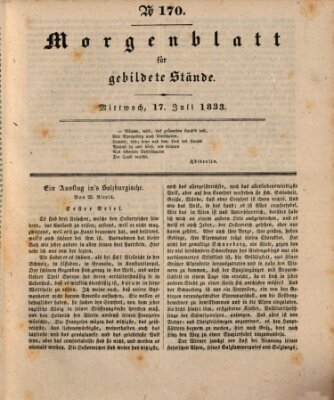 Morgenblatt für gebildete Stände Mittwoch 17. Juli 1833