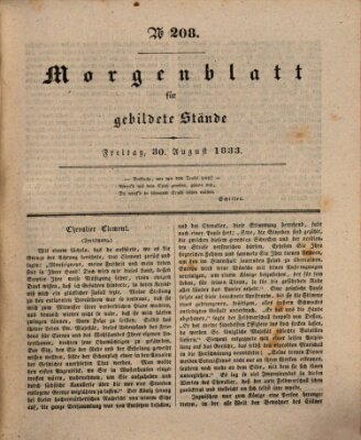 Morgenblatt für gebildete Stände Freitag 30. August 1833