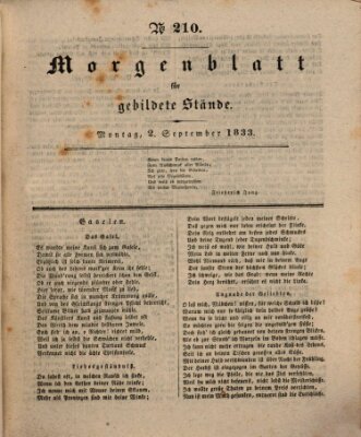 Morgenblatt für gebildete Stände Montag 2. September 1833