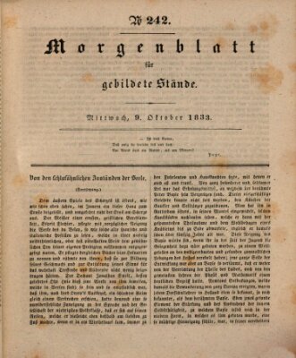 Morgenblatt für gebildete Stände Mittwoch 9. Oktober 1833