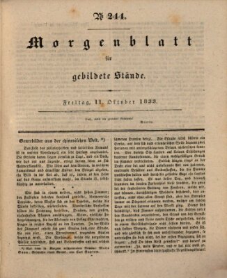 Morgenblatt für gebildete Stände Freitag 11. Oktober 1833