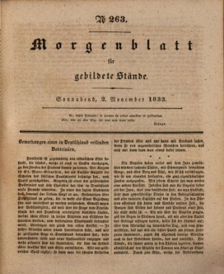 Morgenblatt für gebildete Stände Samstag 2. November 1833