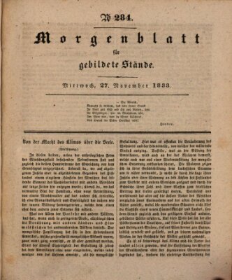 Morgenblatt für gebildete Stände Mittwoch 27. November 1833