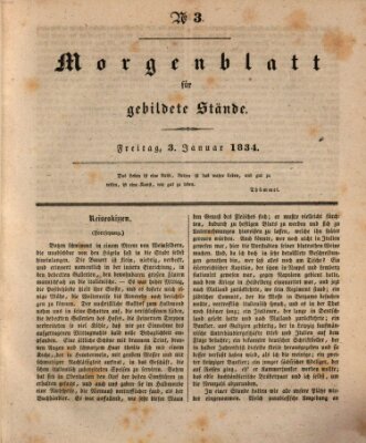 Morgenblatt für gebildete Stände Freitag 3. Januar 1834