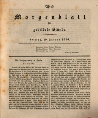 Morgenblatt für gebildete Stände Freitag 10. Januar 1834