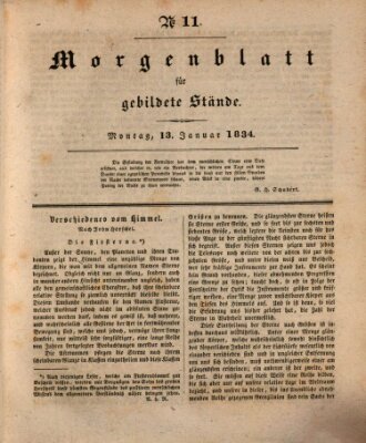 Morgenblatt für gebildete Stände Montag 13. Januar 1834