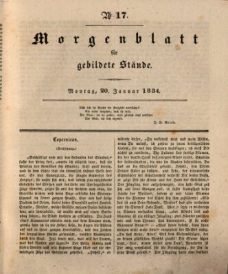 Morgenblatt für gebildete Stände Montag 20. Januar 1834