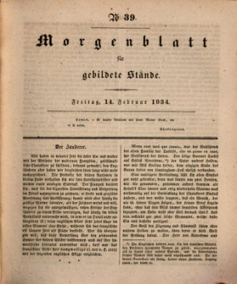 Morgenblatt für gebildete Stände Freitag 14. Februar 1834