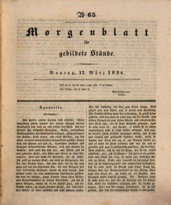 Morgenblatt für gebildete Stände Montag 17. März 1834