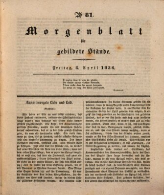 Morgenblatt für gebildete Stände Freitag 4. April 1834