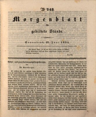 Morgenblatt für gebildete Stände Samstag 21. Juni 1834