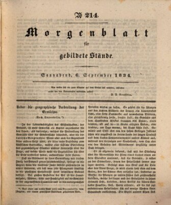 Morgenblatt für gebildete Stände Samstag 6. September 1834