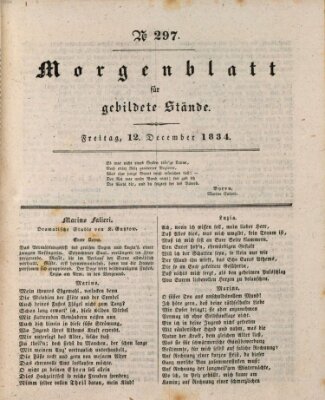 Morgenblatt für gebildete Stände Freitag 12. Dezember 1834