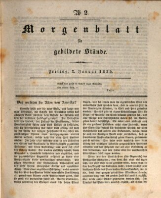 Morgenblatt für gebildete Stände Freitag 2. Januar 1835