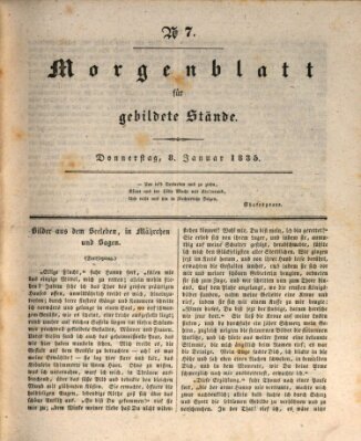 Morgenblatt für gebildete Stände Donnerstag 8. Januar 1835