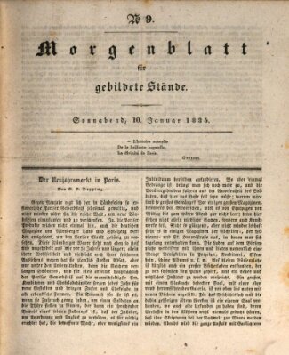 Morgenblatt für gebildete Stände Samstag 10. Januar 1835