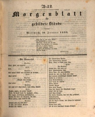 Morgenblatt für gebildete Stände Mittwoch 14. Januar 1835