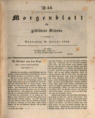 Morgenblatt für gebildete Stände Donnerstag 15. Januar 1835