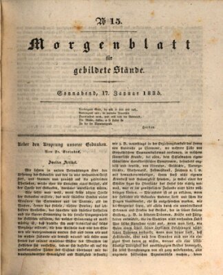 Morgenblatt für gebildete Stände Samstag 17. Januar 1835