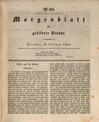 Morgenblatt für gebildete Stände Dienstag 10. Februar 1835