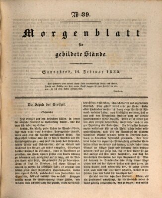 Morgenblatt für gebildete Stände Samstag 14. Februar 1835