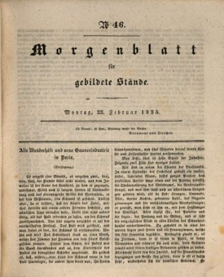 Morgenblatt für gebildete Stände Montag 23. Februar 1835