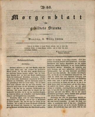 Morgenblatt für gebildete Stände Montag 9. März 1835