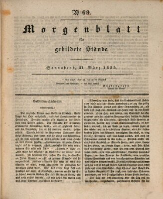 Morgenblatt für gebildete Stände Samstag 21. März 1835