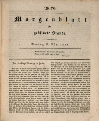 Morgenblatt für gebildete Stände Montag 23. März 1835