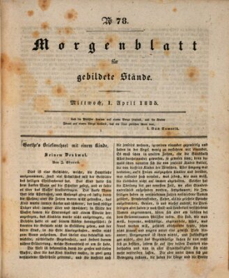 Morgenblatt für gebildete Stände Mittwoch 1. April 1835