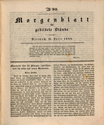 Morgenblatt für gebildete Stände Mittwoch 15. April 1835