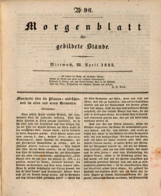 Morgenblatt für gebildete Stände Mittwoch 22. April 1835
