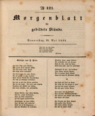 Morgenblatt für gebildete Stände Donnerstag 21. Mai 1835