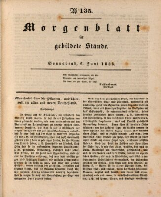 Morgenblatt für gebildete Stände Samstag 6. Juni 1835