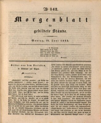 Morgenblatt für gebildete Stände Montag 15. Juni 1835