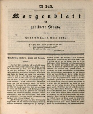 Morgenblatt für gebildete Stände Donnerstag 18. Juni 1835