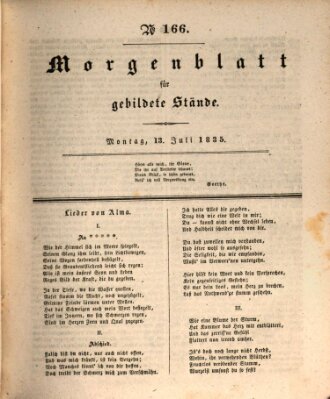 Morgenblatt für gebildete Stände Montag 13. Juli 1835