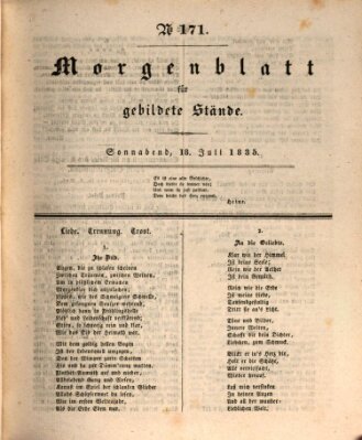 Morgenblatt für gebildete Stände Samstag 18. Juli 1835