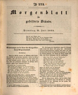 Morgenblatt für gebildete Stände Dienstag 21. Juli 1835