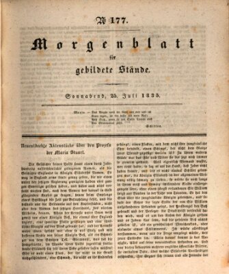 Morgenblatt für gebildete Stände Samstag 25. Juli 1835