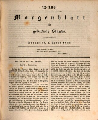 Morgenblatt für gebildete Stände Samstag 1. August 1835