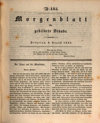 Morgenblatt für gebildete Stände Dienstag 4. August 1835
