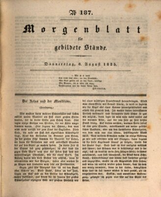 Morgenblatt für gebildete Stände Donnerstag 6. August 1835