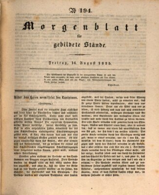 Morgenblatt für gebildete Stände Freitag 14. August 1835