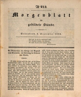 Morgenblatt für gebildete Stände Samstag 5. September 1835